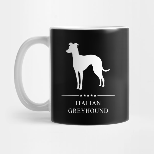 Italian Greyhound Dog White Silhouette by millersye